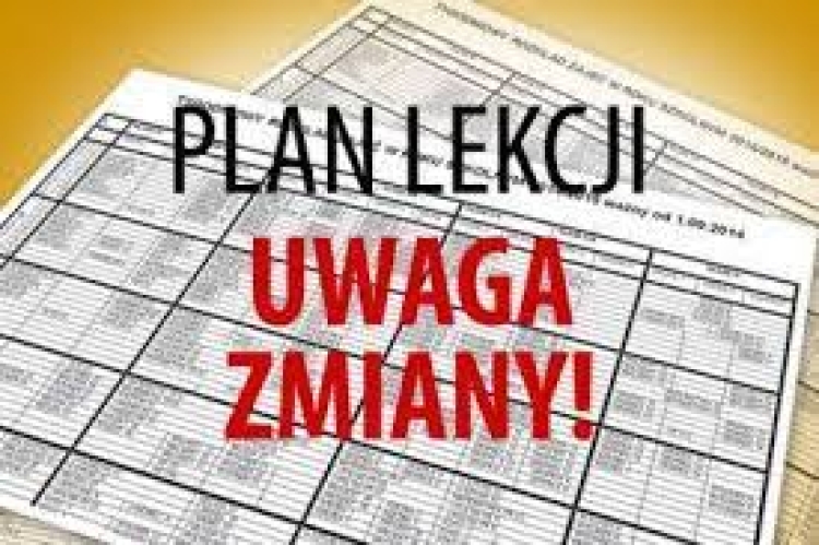Zmiana planu lekcji - Szkoła Podstawowa nr 3 im. Jana Brzechwy w Goleniowie
